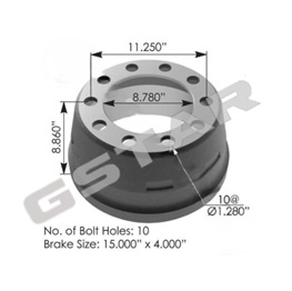 Brake Drum 15.000in X 4.000in